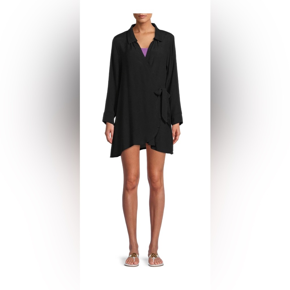 Time and Tru Women’s Black Wrap Swim Coverup Size Small (4-6)